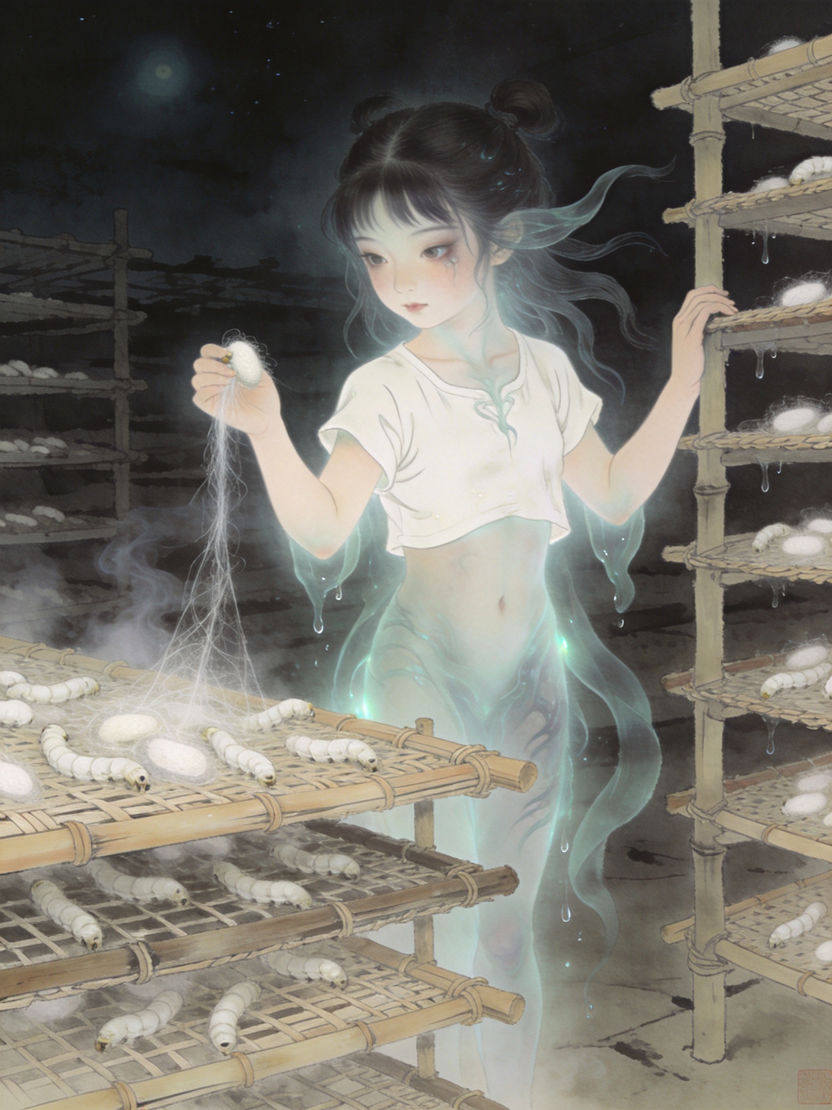 蚕头娘 画像